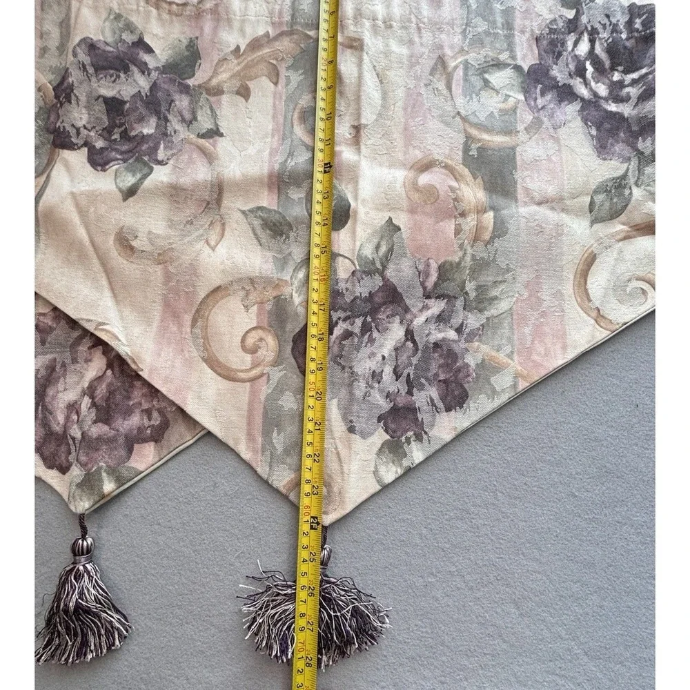 3 Vintage Croscill Chambord Cassis Purple Amethyst Lined Ascot Tassel Valances